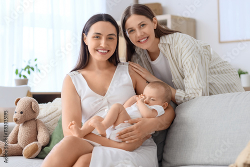 Young lesbian couple with t...