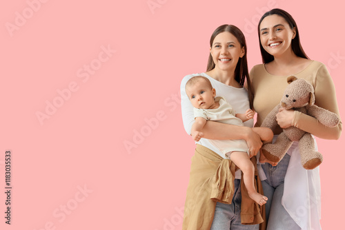 Young lesbian couple with t...