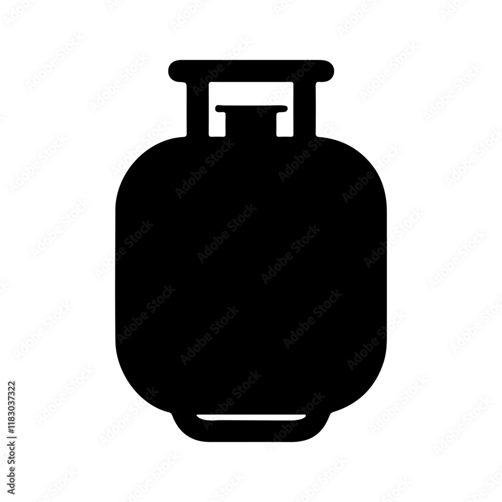 Propane gas tank icon silhouette vector illustration on white background. Propane gas tank icon silhouette vector illustration on white background.
