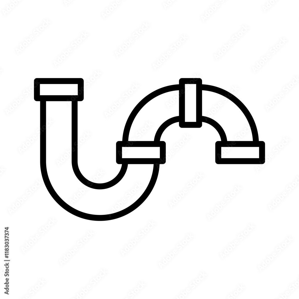 pipe icon line vector design with trendy style pipe icon line vector design with trendy style