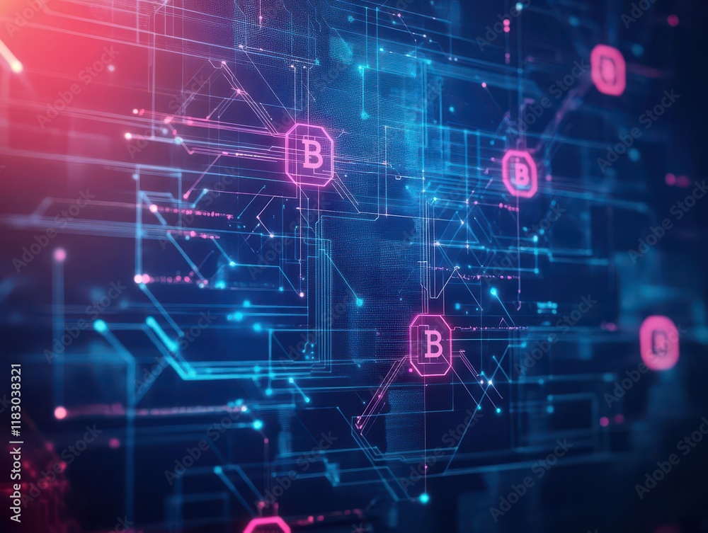 A kaleidoscopic crypto network unfolding like a dream, under colorful strobe lights, from a panoramic view A kaleidoscopic crypto network unfolding like a dream, under colorful strobe lights, from a panoramic view
