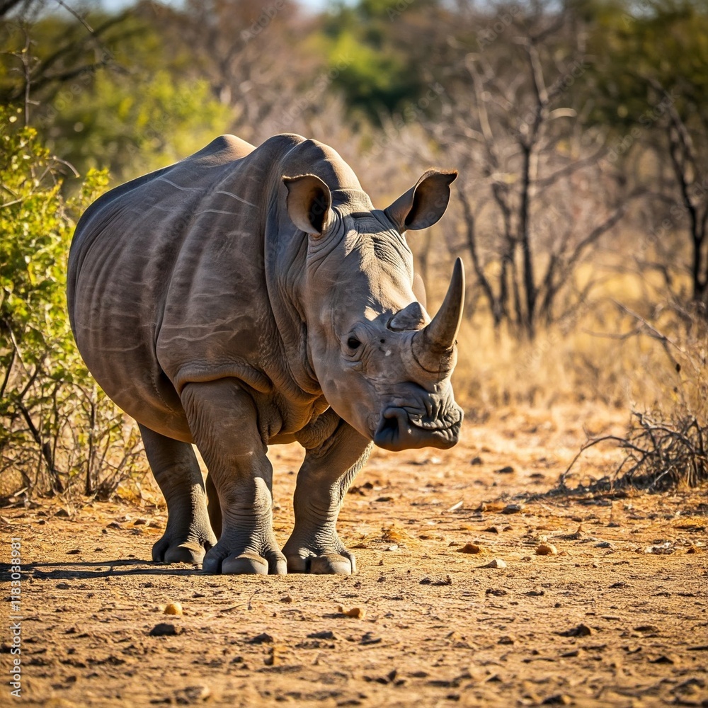 Fototapeta premium Rhinos communicate through 