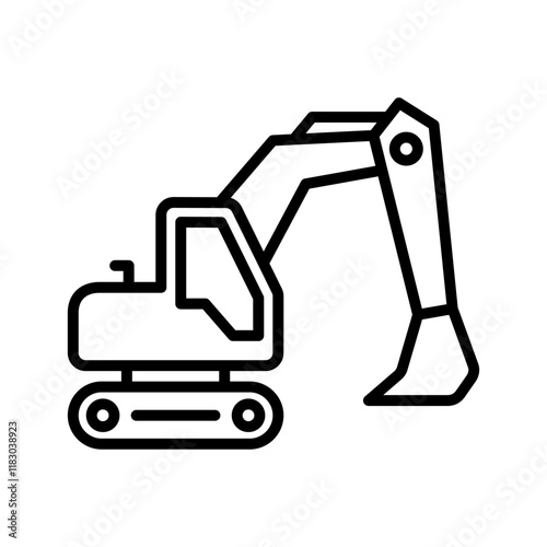 excavator vehicle icon line vector design template with trendy style