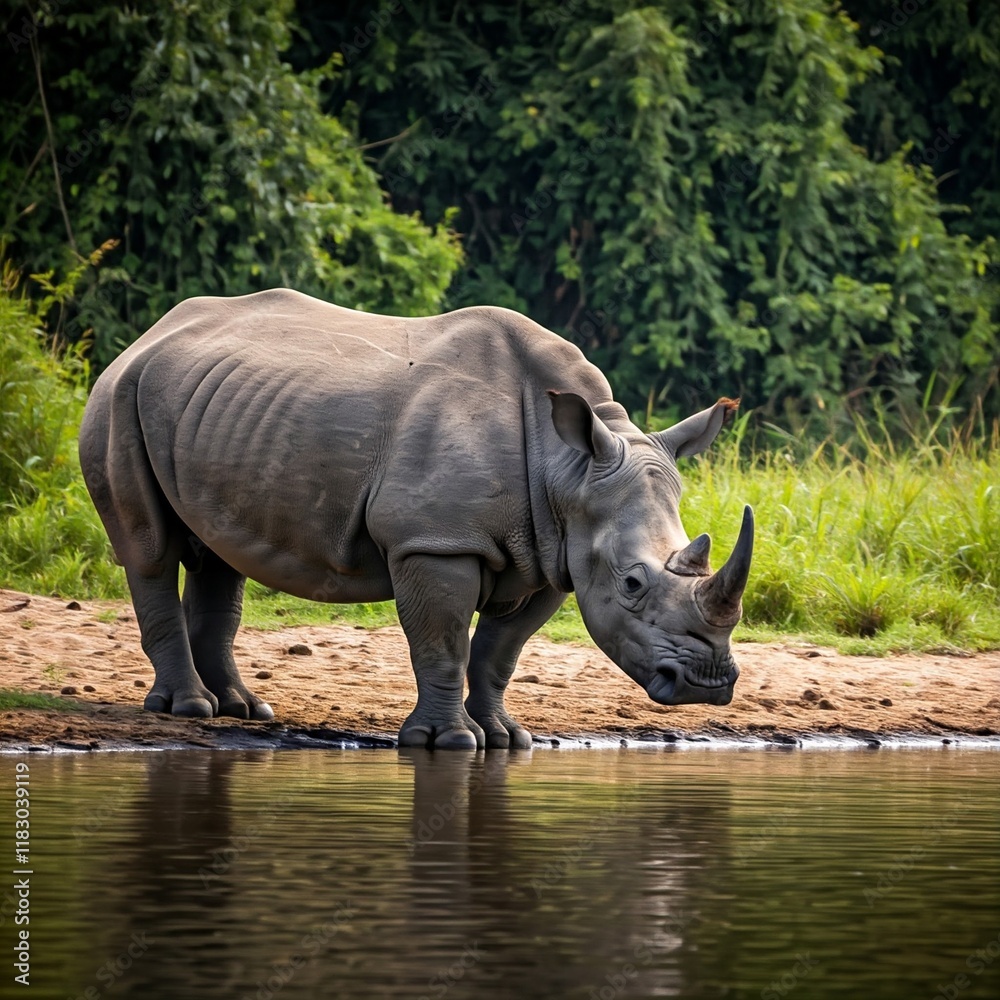 Fototapeta premium Rhinos communicate through