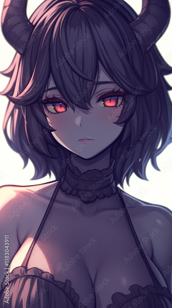 Dark Anime Girl with Red Eyes Dark Anime Girl with Red Eyes