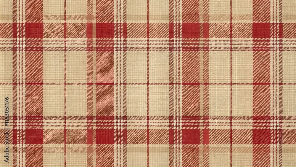 Red and Beige Plaid Fabric Texture Seamless Pattern Red and Beige Plaid Fabric Texture Seamless Pattern