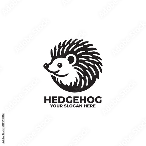 flat minimalist logo of a hedgehog