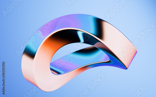 Fototapeta Naklejka Na Ścianę i Meble -  Abstract gradient glass geometry background, 3d rendering.