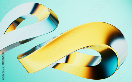 Fototapeta Naklejka Na Ścianę i Meble -  Abstract gradient glass geometry background, 3d rendering.