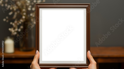 person holding frame