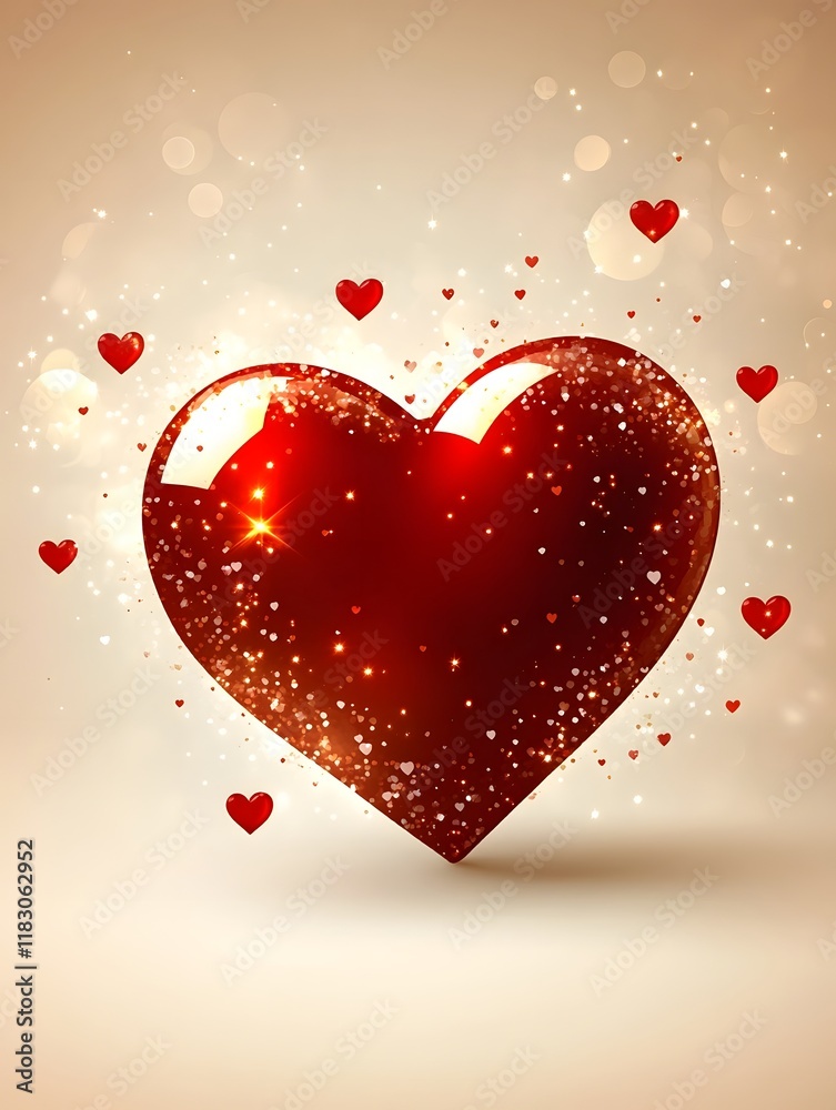 Dazzling Red Heart with Glittering Bokeh Backdrop   Celebrate Valentine s Day with Love and Romance