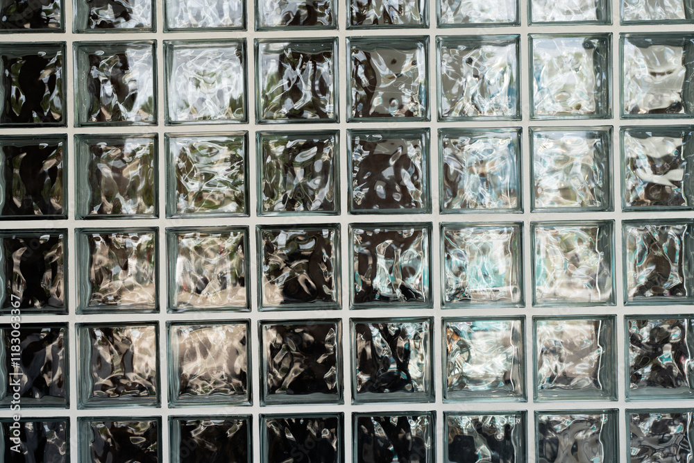 Glasses blocks wall pattern reflection. Pattern and background seamless Glasses blocks wall pattern reflection. Pattern and background seamless