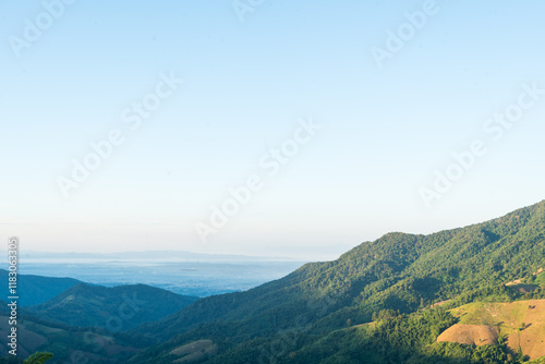 landscape in the mountains  in Sakat, Pua District, Nan, Thailand photo