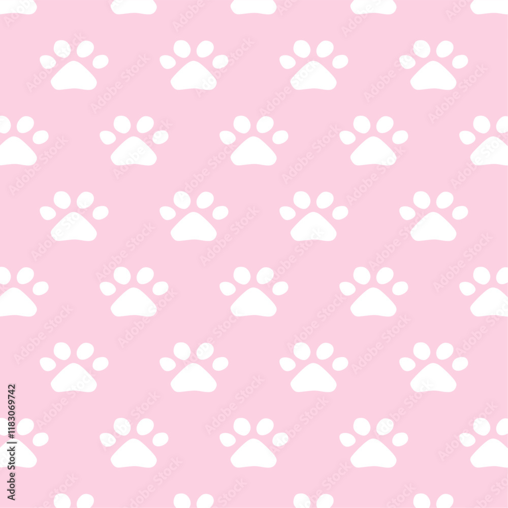 Cat's paw prints, pastel colors, seamless, creative printing, screen printing, illustrations or background images of any kind Cat's paw prints, pastel colors, seamless, creative printing, screen printing, illustrations or background images of any kind