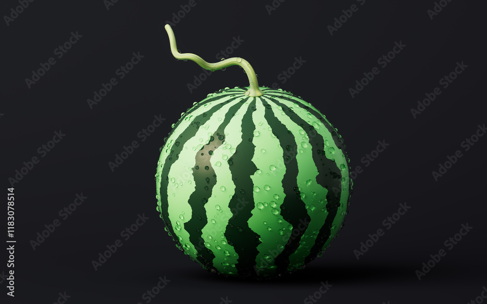 Watermelon fruit with sweet and refreshing taste, 3d rendering. Watermelon fruit with sweet and refreshing taste, 3d rendering.