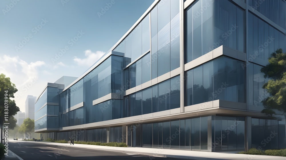 Fototapeta premium A modern architectural digest building, a Best design for a shopping mall and an admin block of a company 