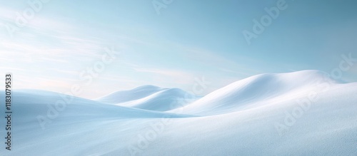 Serene snow-covered landscape under a clear sky.