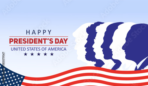 President's Day Background Design. Banner, Poster, Greeting Card. Vector Illustration.