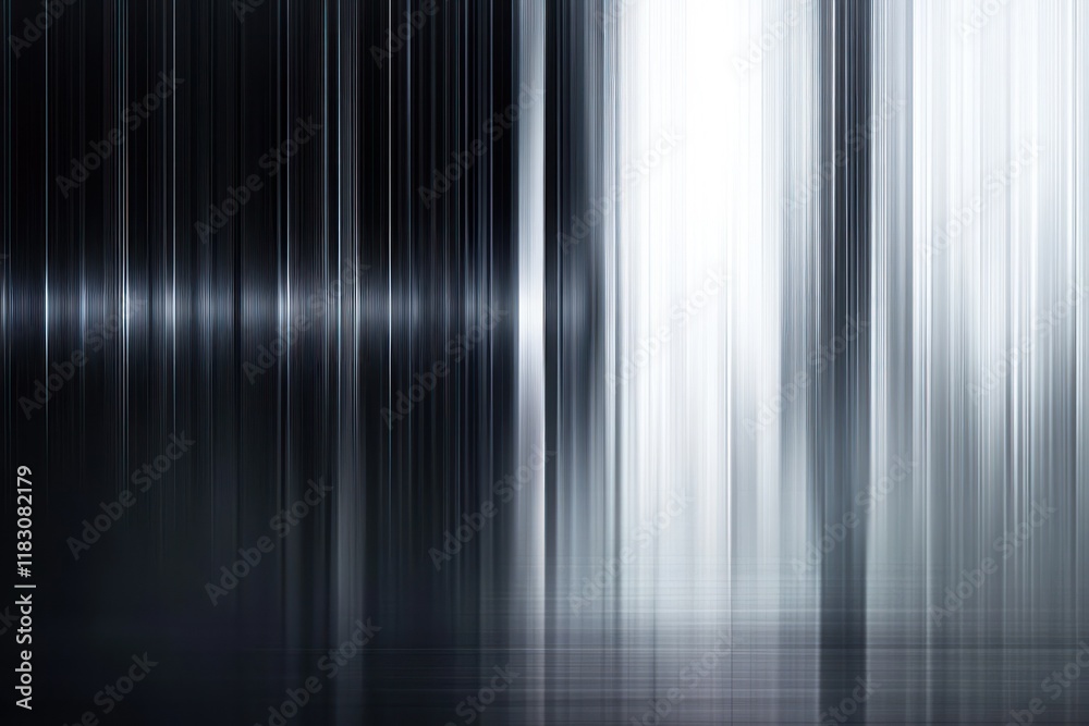 Abstract grayscale motion blur background with vertical lines and reflective surface. Abstract grayscale motion blur background with vertical lines and reflective surface.