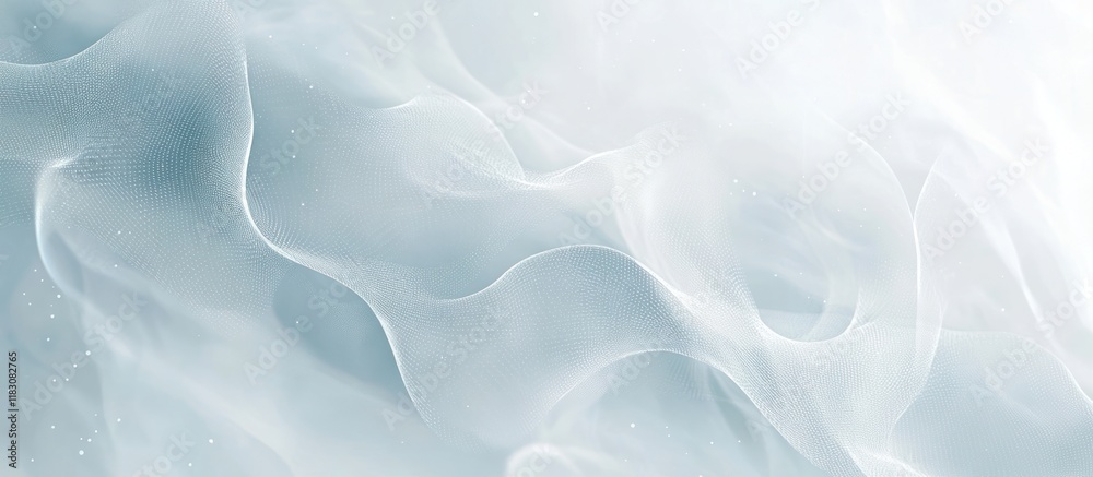 Obraz premium Abstract light blue fabric with flowing waves and soft texture.