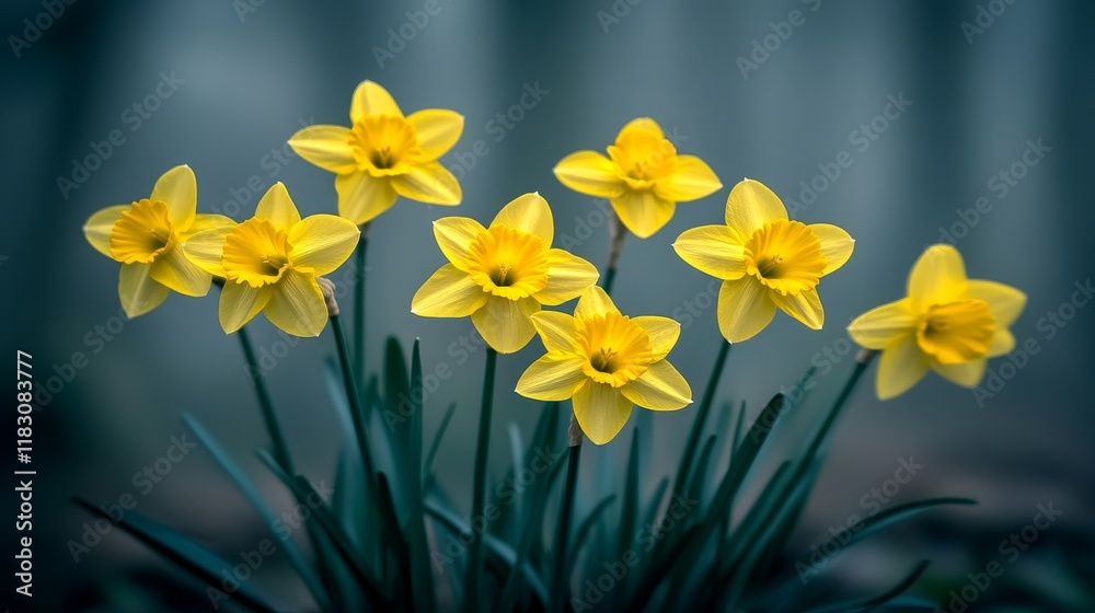 Fototapeta premium Spring Blooms A Cluster of Yellow Daffodils (1)