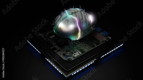 AI Brain On Circuit Board