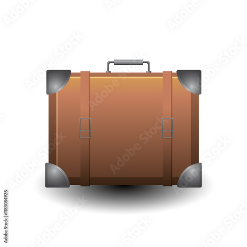 Brown Color 3D Suitcase Element Object