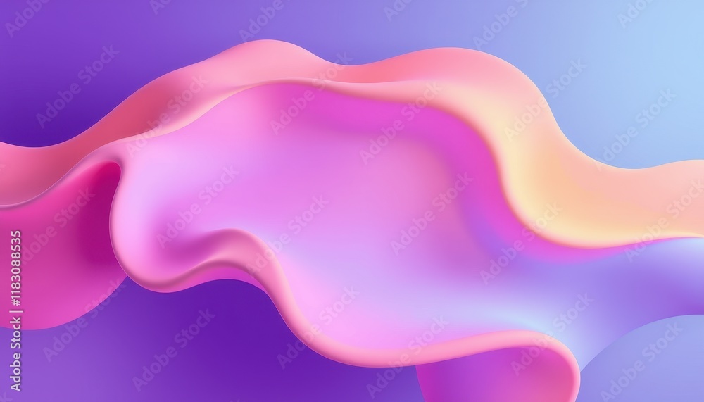 Naklejka premium Abstract Pink and Purple Fluid Wave Design