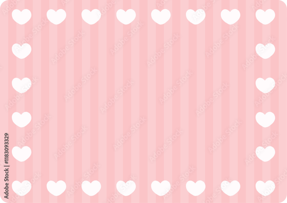 Cute Pink Striped Heart Frame Background - Perfect for Valentine's Day Cute Pink Striped Heart Frame Background - Perfect for Valentine's Day