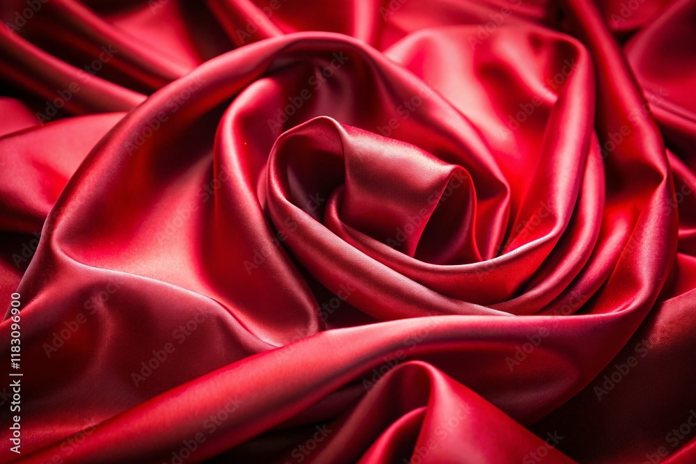 Obraz premium Luxurious Red Silk Satin Fabric Background: Rich Texture & Deep Color for Design Projects