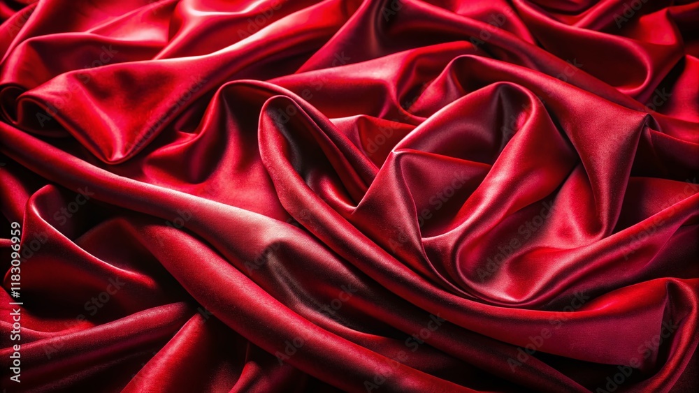 Luxurious Red Velvet and Satin Fabric Drape - Elegant Texture Background Luxurious Red Velvet and Satin Fabric Drape - Elegant Texture Background