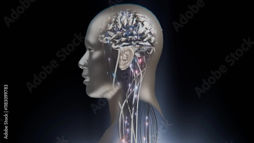 AI-Powered Neural Network With Illuminated Connections