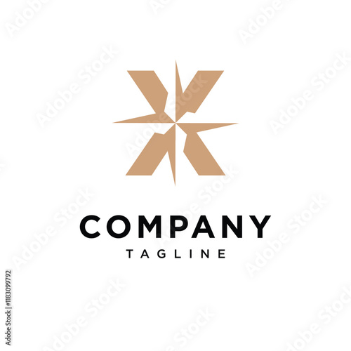 Letter X Compass Logo Icon Vector
