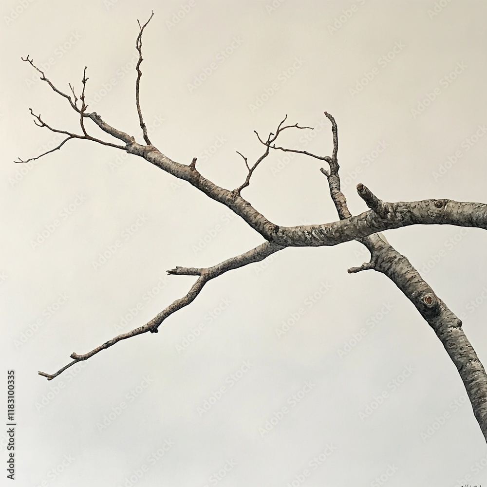 Winter Branch: A Minimalist Nature Study Winter Branch: A Minimalist Nature Study