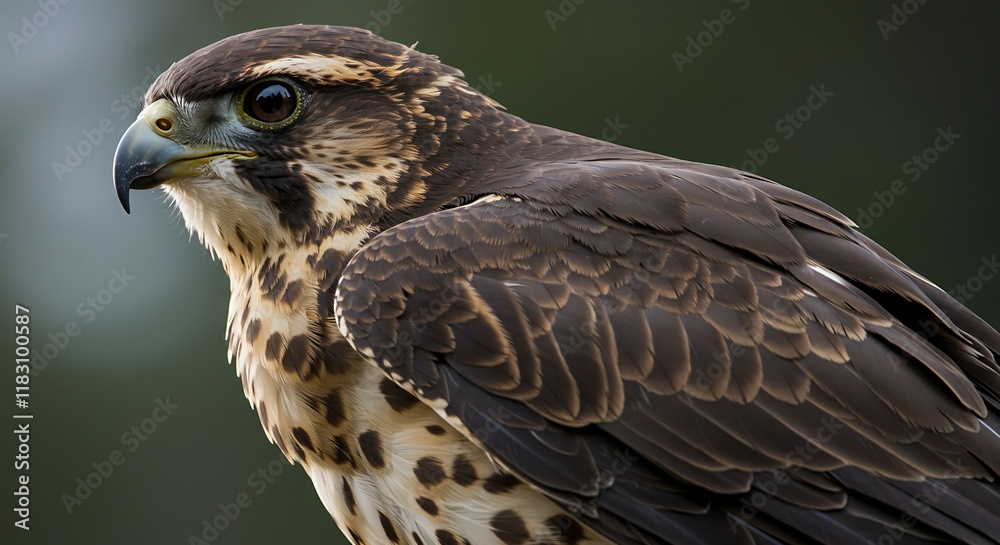 Obraz premium Majestic Brown Hawk Profile Bird of Prey Wildlife Photography