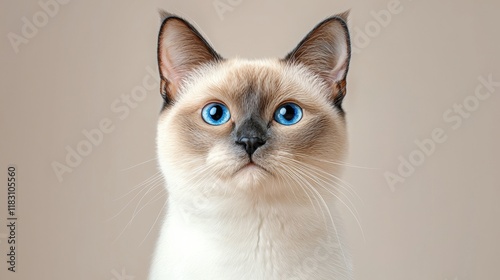 Sleek Siamese Cat in Hyper-Realistic Portrait Style