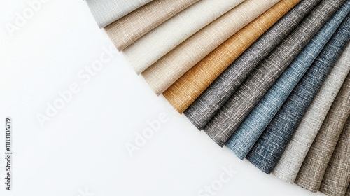 Pastel Linen Swatches Arranged in Fan Shape on Soft Background