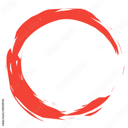 Red round graceful frame logo calligraphy element. Logo frame vector