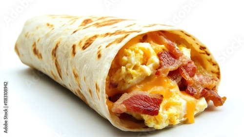 Wallpaper Mural A delicious breakfast burrito filled with scrambled eggs, crispy bacon, and melted cheese Torontodigital.ca