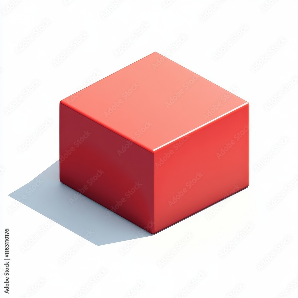 red cube on white background red cube on white background