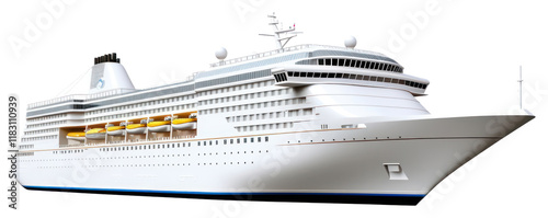 PNG White Cruise ship vehicle cruise boat.