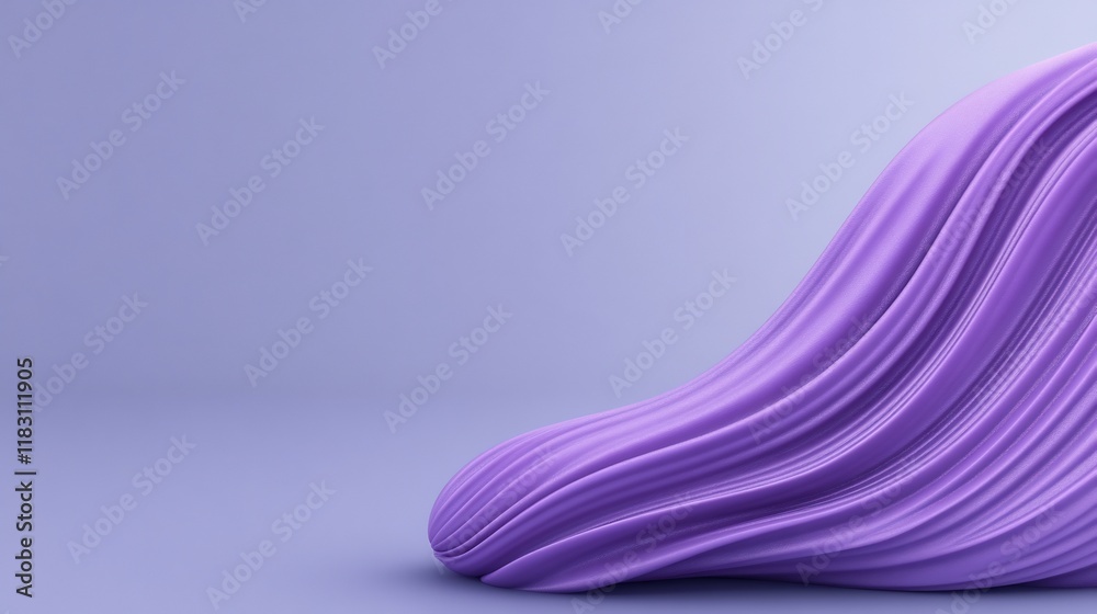 Fluid Lavender 3D Render: Abstract Swirling Form on Soft Purple Background. AI Generated Fluid Lavender 3D Render: Abstract Swirling Form on Soft Purple Background. AI Generated