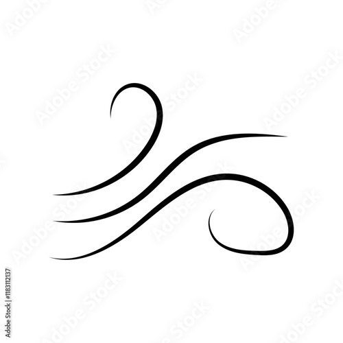 Doodle wind line sketch. Hand drawn doodle wind motion, air blow, swirl elements. Sketch drawn air blow motion, freshness, smoke flow art. Wind and air flow icons gusts. vector illustration