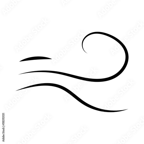 Doodle wind line sketch. Hand drawn doodle wind motion, air blow, swirl elements. Sketch drawn air blow motion, freshness, smoke flow art. Wind and air flow icons gusts. vector illustration