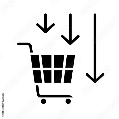 Business crisis icon in glyph style