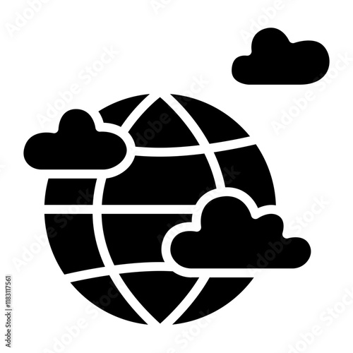 Air pollution icon in glyph style