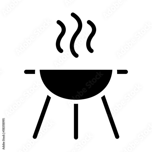Grill icon in glyph style
