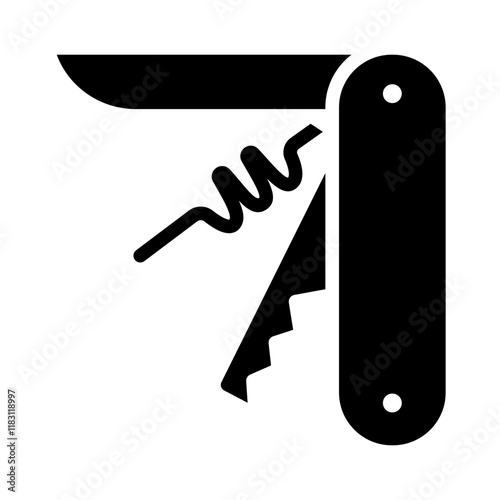 Pocket knife icon in glyph style