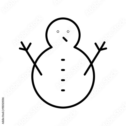 snowman line icon