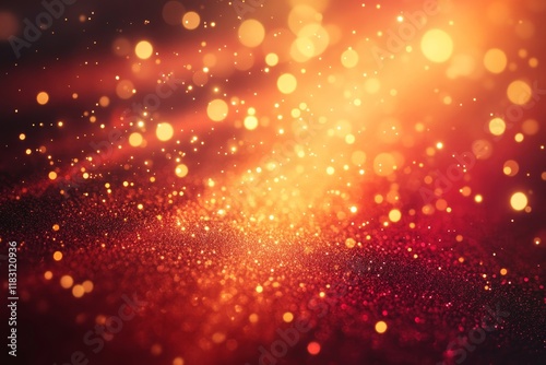 Glowing golden red gradient background, neon reflections texture, social media graphic, high contrast elements, Generative AI